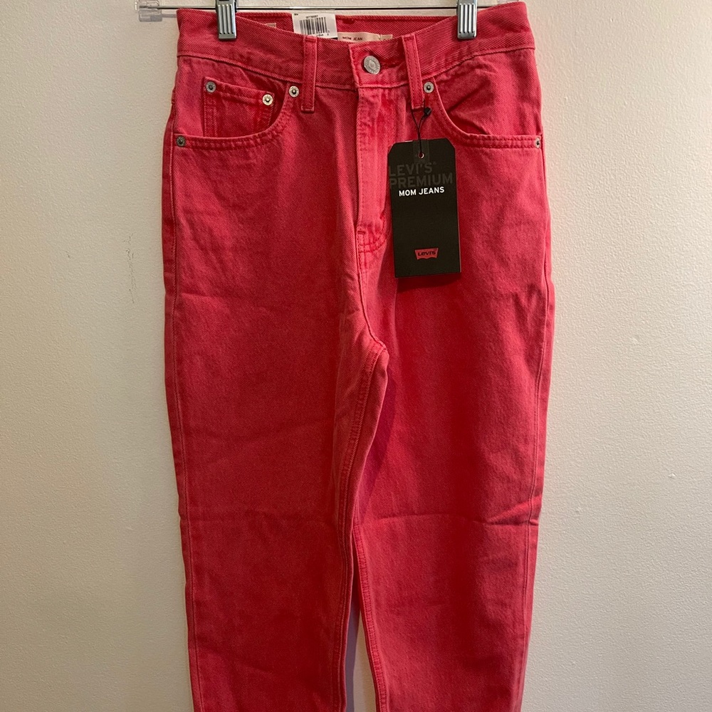 Red Levis Mom Jeans NWT